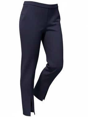 SHEIN Navy Slim Ankle Trousers with Front Slit
